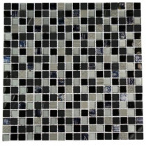 Splashback Tile Metallic Blend 12 in. x 12 in. x 8 mm Marble and Glass Mosaic Floor and Wall Tile
