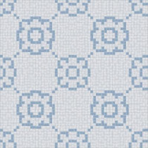 Mosaic Loft Flourish Cool Motif 24 in. x 24 in. Glass Wall and Light Residential Floor Mosaic Tile