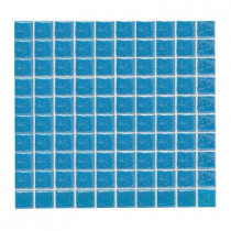 Daltile Sonterra Glass Cancun Blue Iridescent 12 in. x 12 in. x 6 mm Glass Sheet Mounted Mosaic Wall Tile