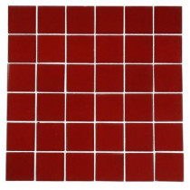 Splashback Tile Contempo Lipstick Red Frosted 12 in. x 12 in. x 8 mm Glass Tile