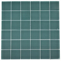 Splashback Tile Contempo Turquoise Frosted 12 in. x 12 in. x 8 mm Glass Mosaic Floor and Wall Tile