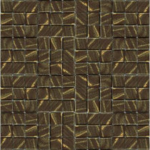 Epoch Architectural Surfaces Metalz Bronze-1012 Mosiac Recycled Glass Mesh Mounted Tile - 3 in. x 3 in. Tile Sample