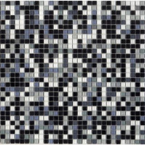 Elementz 12.8 in. x 12.8 in. Venice Black Sky Mix Glossy Glass Tile-DISCONTINUED