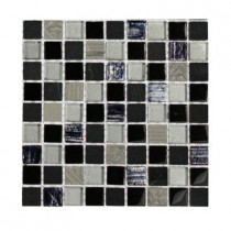 Splashback Tile Metallic Carved Hail Blend 1/2 in. x 1/2 in. Marble and Glass Tiles - 6 in. x 6 in. X 8 mmTile Sample