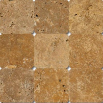 MS International Versailles Gold 4 in. x 4 in. Tumbled Travertine Floor and Wall Tile (1 sq. ft. / case)-DISCONTINUED