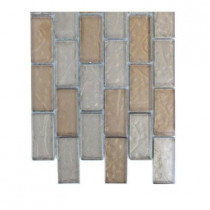 Splashback Tile Cocoa Blend 1 in. x 2 in. Glass Tile Sample