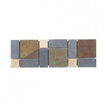 Jeffrey Court Charcoal 4 in. x 12 in. x 8 mm Slate Wall Accent Trim Tile