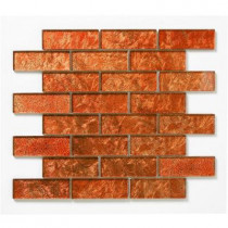 Solistone Folia Glass Tamarind 12 in. x 12 in. Red Mesh-Mounted Mosaic Wall Tile (10 sq. ft./case)