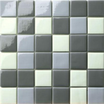 Elementz 12.5 in. x 12.5 in. Capri Grigio Mix Glossy Glass Tile-DISCONTINUED