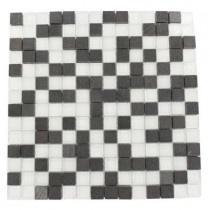 Splashback Tile Tetris Basalt Squares 12 in. x 12 in. x 8 mm Natural Stone Floor and Wall Tile