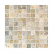 Daltile Autumn Mist 12 in. x 12 in. x 9-1/2 mm Tumbled Stone Sheet-Mounted Mosaic Floor and Wall Tile (5 sq. ft. / case)