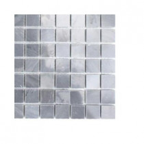 Splashback Tile Dark Bardiglio Squares Marble Floor and Wall Tile - 6 in. x 6 in. Tile Sample-DISCONTINUED