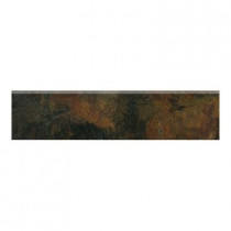 MARAZZI Imperial Slate 3 in. x 12 in. Black Ceramic Bullnose Floor and Wall Tile