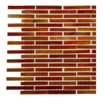 Splashback Tile Matchstix Fire Glass Tile - 6 in. x 6 in. Floor and Wall Tile Sample