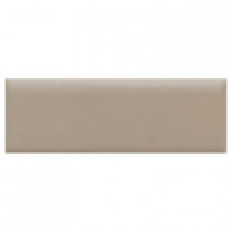 Daltile Semi-Gloss Uptown Taupe 2 in. x 6 in. Ceramic Bullnose Wall Tile-DISCONTINUED