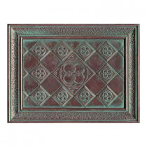 Daltile Castle Metals 12 in. x 16 in. Aged Copper Metal Clover Mural Wall Tile