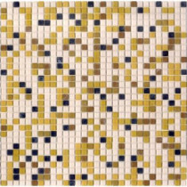 Elementz 12.8 in. x 12.8 in. Venice Golden Sand Mix Frosted Glass Tile-DISCONTINUED