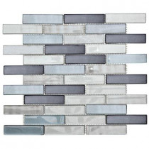 Jeffrey Court Sterling Silver 12 in. x 13.75 in. x 8 mm Glass Mosaic Wall Tile