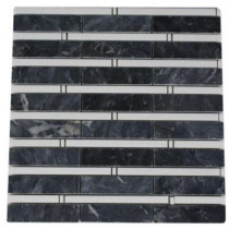 Splashback Tile Elder Dark Bardiglio and Thassos 12 in. x 12 in. Marble Floor and Wall Tile-DISCONTINUED