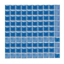Daltile Sonterra Glass Medium Blue Iridescent 12 in. x 12 in. x 6 mm Glass Sheet Mounted Mosaic Wall Tile