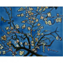 overstockArt Van Gogh, Branches of an Almond Tree in Blossom 11 in. x 14 in. Wall Tile-DISCONTINUED