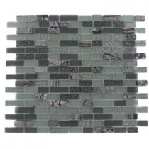 Splashback Tile Paris Rain Blend Brick Marble and Glass 12 in. x 12 in. x 8 mm Mosaic Floor and Wall Tile, Sold by the Square Foot