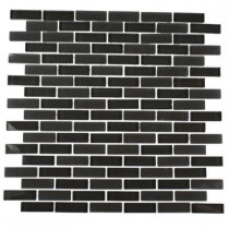 Splashback Tile Contempo Smoke Gray Brick Glass 12 in. x 12 in. x 8 mm Floor and Wall Tile