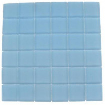 Splashback Tile 12 in. x 12 in. Contempo Aquarium Blue Frosted Glass Tile-DISCONTINUED