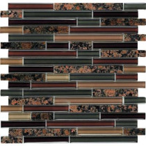 Epoch Architectural Surfaces Spectrum Baltic Brown-1660 Granite And Glass Blend Mesh Mounted Floor and Wall Tile - 2 in. x 12 in. Tile Sample