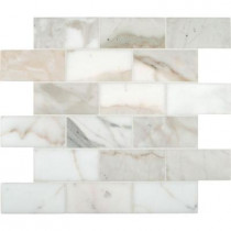 MS International Calacatta Gold 12 in. x 12 in. Polished Marble Mesh-Mounted Mosaic Tile