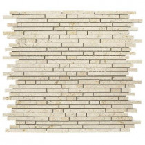 Jeffrey Court Egyptian Forest Mini Pencil 12 in. x 12 in. x 8 mm Marble Mosaic Wall Tile