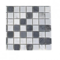 Splashback Tile Carrera and Bardiglio Blend Marble Tile Sample