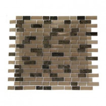 Splashback Tile Namib Desert Blend Brick Pattern 12 in. x 12 in. x 8 mm Glass Floor and Wall Tile