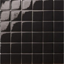 Elementz 12.5 in. x 12.5 in. Capri Nero Glossy Glass Tile-DISCONTINUED
