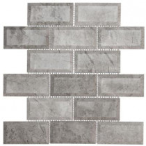 Jeffrey Court Tundra Grey 2 x 4 Beveled 12 in. x 12 in. x 10 mm Marble Mosaic Wall Tile