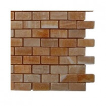 Splashback Tile Honey Onyx Brick Marble Floor and Wall Tile - 6 in. x 6 in. Tile Sample-DISCONTINUED
