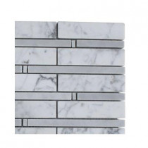 Splashback Tile Elder White Carrera and Light Bardiglio Marble Floor and Wall Tile - 6 in. x 6 in. Tile Sample-DISCONTINUED