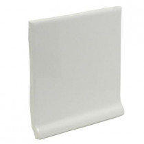 U.S. Ceramic Tile Color Collection Bright Snow White 4-1/4 in. x 4-1/4 in. Ceramic Stackable Cove Base Wall Tile