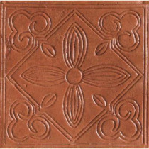 Daltile Saltillo Sealed Antique Adobe 6 in. x 6 in. Ceramic Floral Decorative Floor and Wall Tile-DISCONTINUED