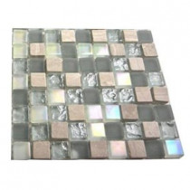 Splashback Tile Galaxy Blend 1/2 in. x 1/2 in. Marble and Glass Tile Squares - 6 in. x 6 in. Floor and Wall Tile Sample