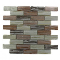 Splashback Tile Gemini Mercury Blend 12 in. x 12 in. x 8 mm Glass Mosaic Floor and Wall Tile