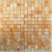 Splashback Tile Honey Onyx 12 in. x 12 in. Marble Mosaic Floor and Wall Tile-DISCONTINUED
