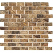 MARAZZI Jade 13 in. x 13 in. x 8-1/2 mm Chestnut Porcelain Mesh-Mounted Mosaic Floor and Wall Tile