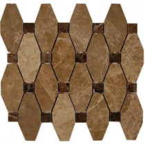 Splashback Tile Artois Pattern Hexagon Light Emperador With Dark Emperador Dot 12 in. x 12 in. x 8 mm Marble Mosaic Floor and Wall Tile