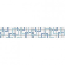 Mosaic Loft Links Cool Border 117.5 in. x 4 in. Glass Wall and Light Residential Floor Mosaic Tile