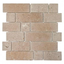 Jeffrey Court Noce Block Stone Mosaic Sheet 12 in. x 12 in. Travertine Wall and Floor Tile