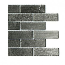 Splashback Tile Metallic Platinum 1 in. x 3 in. Glass Tiles Sample-DISCONTINUED