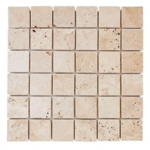 Jeffrey Court Light Travertine 12 in. x 12 in. x 8 mm Mosaic Floor/Wall Tile