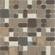 Epoch Architectural Surfaces No Ka 'Oi Wailea-Wa420 Stone And Glass Blend Mesh Mounted Floor and Wall Tile - 3 in. x 3 in. Tile Sample