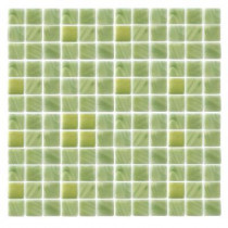 Epoch Architectural Surfaces Spongez S-Green-1406 Mosiac Recycled Glass Mesh Mounted Floor & Wall Tile - 4 in. x 4 in. Tile Sample-DISCONTINUED
